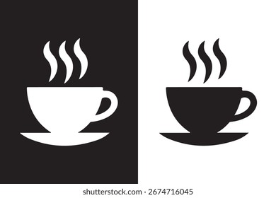 Vector del icono de la taza de café, diseño de la Ilustración vectorial del icono de la taza sobre fondo blanco 