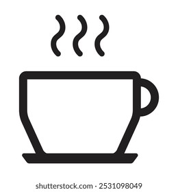 Vector del icono de la taza de café en el fondo blanco