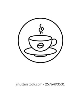 coffee cup icon vector outline logo sign