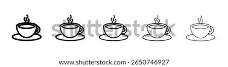 Coffee cup icon vector outline symbol or illustration