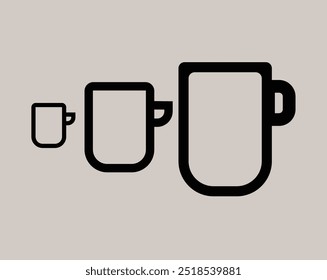 Conjunto de Vector de icono de taza de café. Colección de signo de ilustración de taza de té. Símbolo o logotipo de Mocha, Una taza de café caliente o ícono de Vector plano de bebida de cafeína para App de alimentos y Sitios web, Conjunto de íconos de taza de café. 