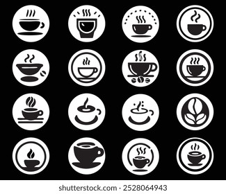 Coffee cup icon vector set. Tea cup illustration sign collection. Mocha symbol or logo.