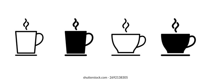 Vector de icono de taza de café. Taza de un cartel de café y símbolo