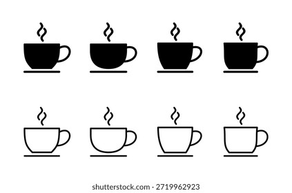Vector de icono de taza de café. Taza de un cartel de café y símbolo