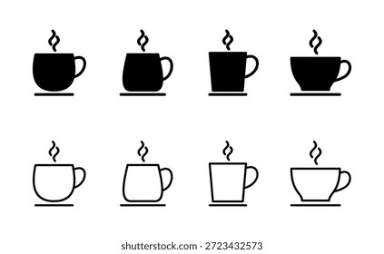 Vector de icono de taza de café. Taza de un cartel de café y símbolo