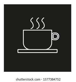 coffee cup icon vector with simple lines