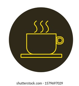 coffee cup icon vector with simple lines