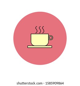 coffee cup icon vector with simple lines
