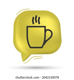 Coffee cup icon vector in speech bubble - Modern design
