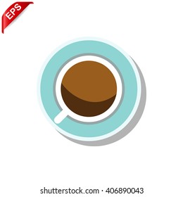 coffee cup icon, vector tea cup sign, isolated  coffee mug