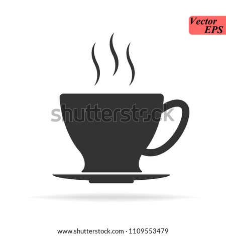 Coffee cup icon vector white background eps10