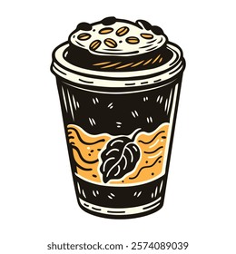 Coffee cup icon in vintage style