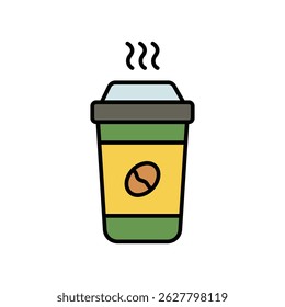 coffee cup icon with white background vector stock illustration