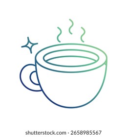 Kaffee-Tasse-Symbol auf weißem Hintergrund, Vektorgrafik