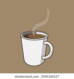 Coffee cup icon white color, coffee cup image template symbol vector illustration