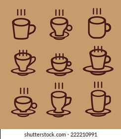 Coffee cup icons 