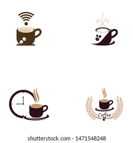 Coffee cup icons for break time symbol vector illustration 