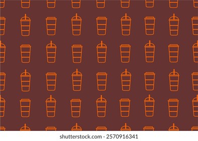 Coffee cup icons pattern background. Perfect for packaging product, backdrops, wallpapers, textiles, fabrics, material for drink banner and other commercial needs.