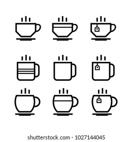 coffee cup icons set