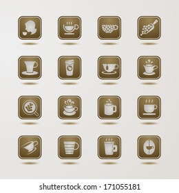 Coffee cup icons set