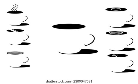 coffee cup icons set, high quality vector