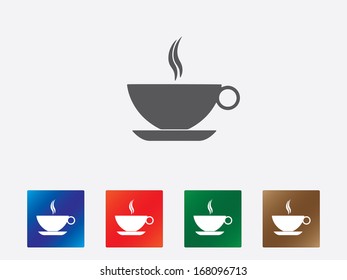 Coffee cup icons set illustrated on different background