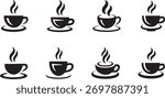 coffee cup icons set. cup a coffee sign and symbol