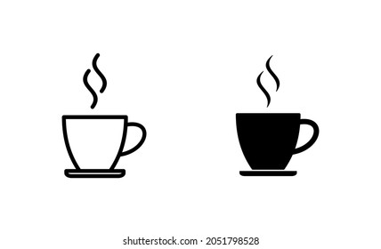 coffee cup icons set. cup a coffee sign and symbol