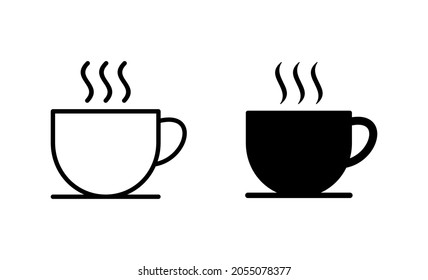 coffee cup icons set. cup a coffee sign and symbol