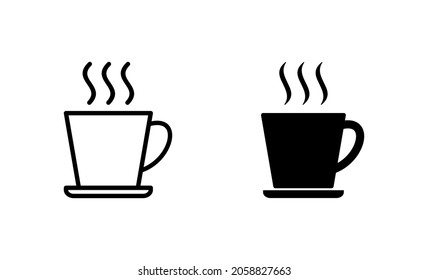 coffee cup icons set. cup a coffee sign and symbol