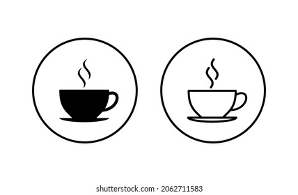 coffee cup icons set. cup a coffee sign and symbol