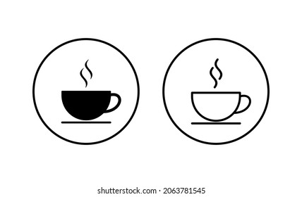 coffee cup icons set. cup a coffee sign and symbol