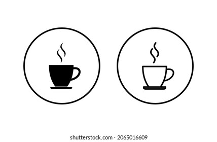 coffee cup icons set. cup a coffee sign and symbol