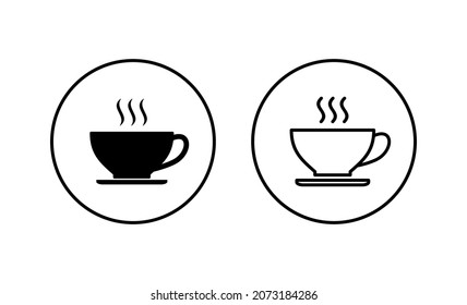 coffee cup icons set. cup a coffee sign and symbol