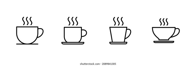 coffee cup icons set. cup a coffee sign and symbol
