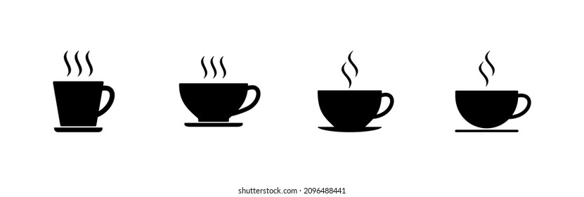 coffee cup icons set. cup a coffee sign and symbol