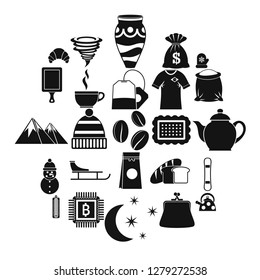 Coffee cup icons set. Simple set of 25 coffee cup vector icons for web isolated on white background