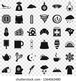 Coffee cup icons set. Simple style of 36 coffee cup vector icons for web for any design