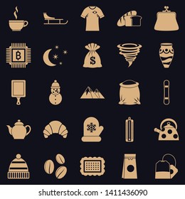Coffee cup icons set. Simple set of 25 coffee cup vector icons for web for any design