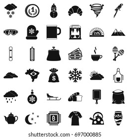 Coffee cup icons set. Simple style of 36 coffee cup vector icons for web isolated on white background