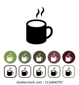 Coffee cup icons set. Vector illustration.