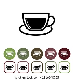 Coffee cup icons set. Vector illustration.