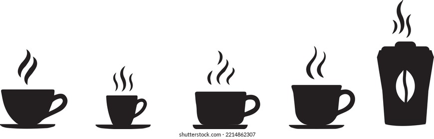 Icons für eine Kaffeetasse Set. Vektorgrafik