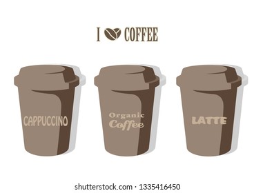 Coffee cup icons. Vector