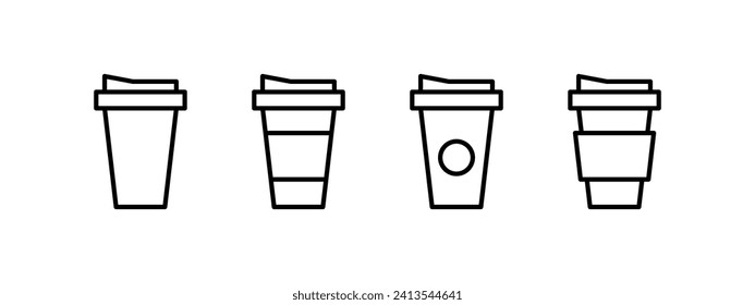 Coffee cup icons. Vector icons