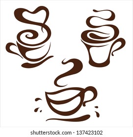 Coffee cup icons, vector illustration