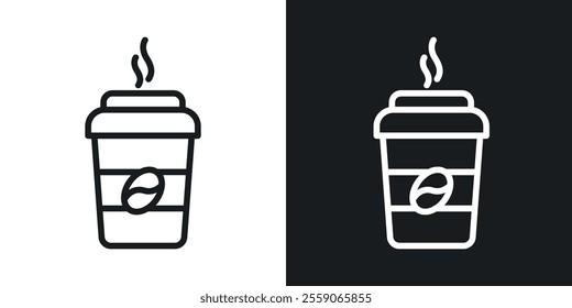 coffee cup icons. vector set in black colors