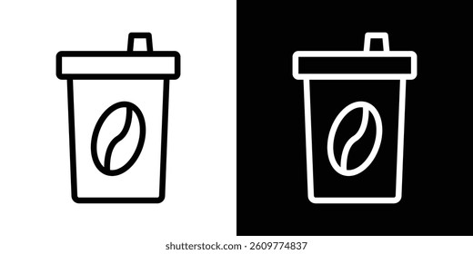 coffee cup icons vector set in stroke line style