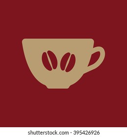 The coffee and cup icon.symbol. Flat Vector illustration