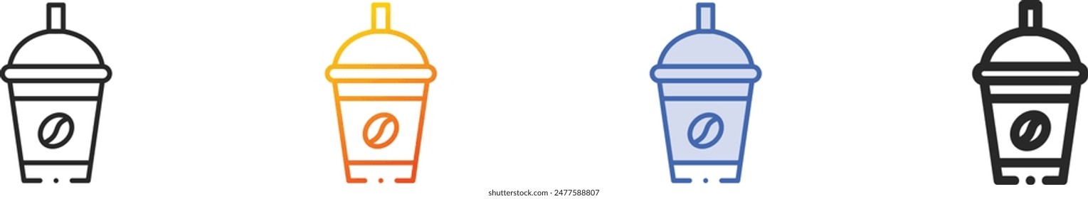coffee cup icon.Thin Linear, Gradient, Blue Stroke and bold Style Design Isolated On White Background